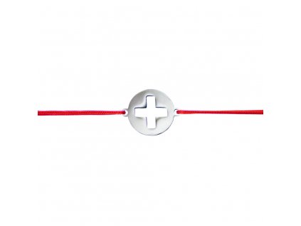 Šnúrkový minimalistický Glosery náramok s krížikom, chirurgická oceľ, šnúrka 1mm