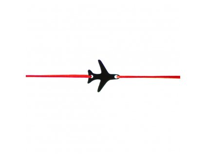 Šnúrkový minimalistický Glosery náramok s lietadielkom, chirurgická oceľ, šnúrka 0,8mm