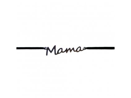 Šnúrkový minimalistický Glosery náramok s nápisom Mama, chirurgická oceľ, šnúrka 0,8mm