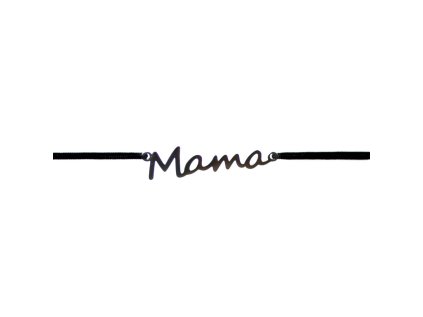 Šnúrkový minimalistický Glosery náramok s nápisom Mama, chirurgická oceľ, šnúrka 1mm