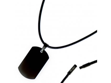 Šnúrkový Glosery náhrdelník s príveskom - zapínanie - chir. oceľ, šnúrka 1,5mm - 2,5mm