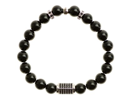 zirkonovy kvader a stopery leskly cierny achat 8mm 2