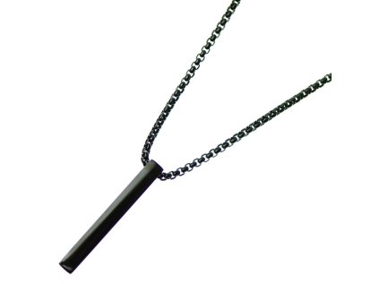 Retiazkový Glosery náhrdelník s príveskom kvádra - zapínanie - chir. oceľ 2mm - 3mm