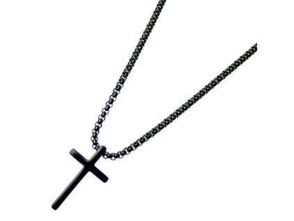 Retiazkový Glosery náhrdelník s krížikom - zapínanie - chir. oceľ 2mm - 3mm