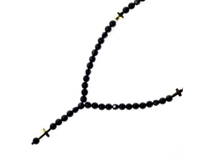 Náhrdelník Glosery v tvare ruženca s krížikmi a disko guľami od Swarovski®, kamene 4-8mm