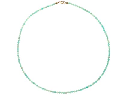 Dámsky minimalistický náhrdelník Glosery z modrého amazonitu, fazetované kamene 3mm