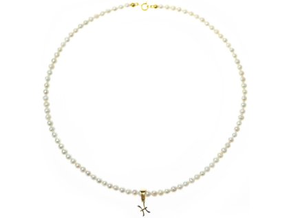 perlovy nahrdelnik zo sladkovodnych peral zverokruh bielo smotanovy