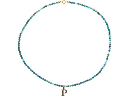 glosery minimalisticky nahrdelnik s inicialou fazetovane mineralne kamene