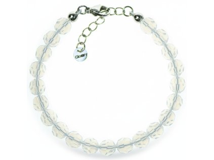 luxusny naramok glosery s kristalmi biely