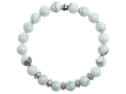 Stopery so zirkónmi, howlite 8mm