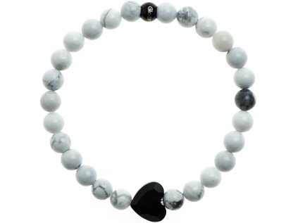 Glosery náramok s lesknúcim krištáľom od Swarovski®, howlite 6mm