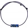 Šnúrkový Glosery náramok, valček s lesknúcími krištáľmi od Swarovski®, šnúrka 1mm
