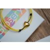 Šnúrkový Glosery náramok s lesknúcim krištáľom v tvare srdca od Swarovski®, mini šnúrka 1mm, žltá šnúrka 1,5mm