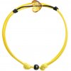 Šnúrkový Glosery náramok s lesknúcim krištáľom v tvare srdca od Swarovski®, mini šnúrka 1mm, žltá šnúrka 1,5mm