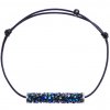 Šnúrkový Glosery náramok, valček s lesknúcími krištáľmi od Swarovski®, šnúrka 1mm
