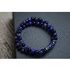 Glosery wrap náramok zdobený krištáľmi od Swarovski®, lapis lazuli a lesklý / matný čierny achát 6-8mm
