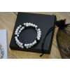 Partnerský Glosery náramok s lesknucími krištáľmi od Swarovski®, howlite 4-8mm