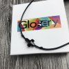 Šnúrkový Glosery náhrdelník s lesknúcim krištáľom v tvare krížika od Swarovski®, mini šnúrka 1mm, čierna šnúrka 1,5 a 2mm