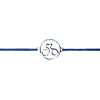Šnúrkový minimalistický Glosery náramok s cyklistom, bicykel, chirurgická oceľ, šnúrka 1mm