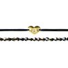 Luxusný set dvoch Glosery náramkov Srdiečko s iniciálami a krištále od Swarovski® 3mm, chirurgická oceľ, šnúrka 1mm