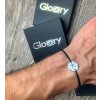 Partnerský šnúrkový Glosery náramok s iniciálmi, chirurgická oceľ, šnúrka 1mm