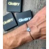 Partnerský šnúrkový Glosery náramok Srdiečko s iniciálmi, chirurgická oceľ, šnúrka 1mm