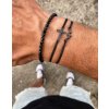 Šnúrkový minimalistický Glosery náramok s horami, chirurgická oceľ, šnúrka 1mm a 1,5mm