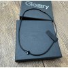 Šnúrkový Glosery náhrdelník s mini krížikom - zapínanie - chir. oceľ, šnúrka 1,5mm