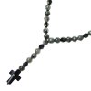 Glosery náhrdelník v tvare ruženca s krížikom a krištáľmi - disko guľami, kamene 4-8mm