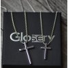 Retiazkový Glosery náhrdelník s krížikom - zapínanie - chir. oceľ 2mm - 3mm