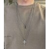 Retiazkový Glosery náhrdelník s krížikom - zapínanie - chir. oceľ 2mm - 3mm