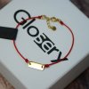 Šnúrkový Glosery náramok s príveskom platnička - personalizovaný, chirurgická oceľ, šnúrka 1mm a 1,5mm