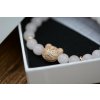 Ruženín 8mm, zirkónový medvedík rose gold, stopery
