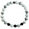 Glosery náramok s lesknúcimi krištáľmi Swarovski®, howlite 8mm