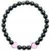Glosery náramok s lesknúcimi krištáľmi v tvare srdiečka od Swarovski®, hematit 6mm