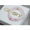 Glosery wrap náramok zdobený krištáľmi v tvare srdiečok Swarovski®, ruženín 6mm