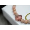 Glosery náramok s lesknúcim krištáľom v tvare srdiečka od Swarovski®, stopery, slnečný kameň 6mm