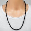 Glosery náhrdelník s lesknúcimi krištáľmi od Swarovski®, lesklý / matný čierny achát 4-6mm