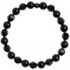 Glosery náramok s lesknucími krištáľmi, lesklý / matný čierny achát 4-10mm