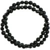 Wrap Glosery náramok s lesknucími krištáľmi - disko gule, lesklý / matný čierny achát 4-6mm