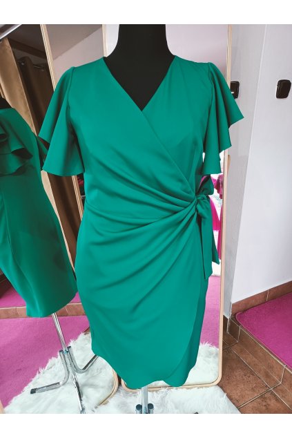 Zelené šaty s vázáním