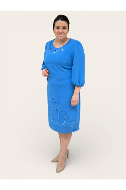 Modré šaty s výrezmi