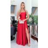 Dlhé spoločenské červené šaty s mašľou