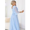 654 3 dluga polyskujaca sukienka plus size z dekoltem i transparentnym rekawkiem blekitna 20659