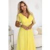 562 8 nastia dluga sukienka z dekoltem wiazaniem i krotkim rekawkiem cytrynowe limoncello 20613