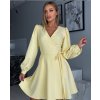 Žluté zavinovací šaty s rukávem