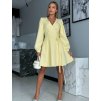 Žluté zavinovací šaty s rukávem