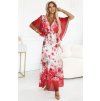 Dlhé červené kvetinové šaty