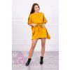Horčicové šaty oversize s opaskom
