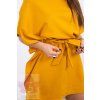 Horčicové šaty oversize s opaskom